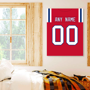 New England Jersey Custom Canvas Print Wall Art for Boy Girl Men Women Football Personalized Canvas Art